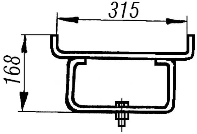 Скоба кабельростов С6 - габаритная схема