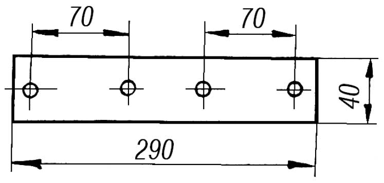 Накладка кабельроста Н1 - габаритная схема